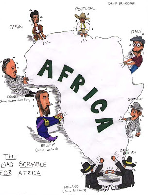 A cartoon showing how everyone wanted a piece of Africa