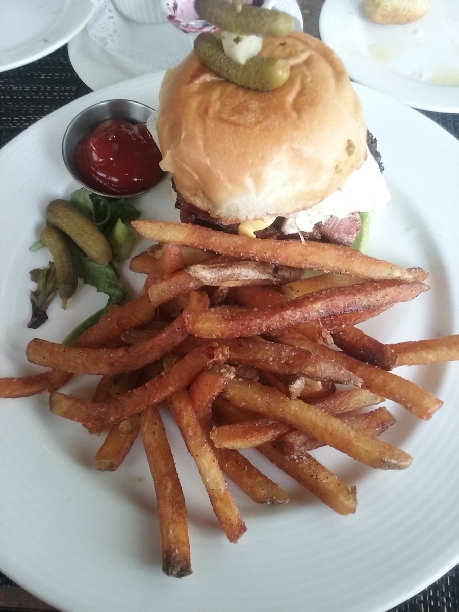lovely food presentation of burgers with fries 