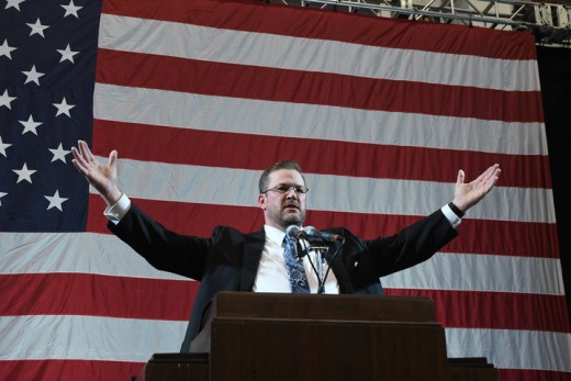 James Thompson speaks during the Kansas special election in 2017