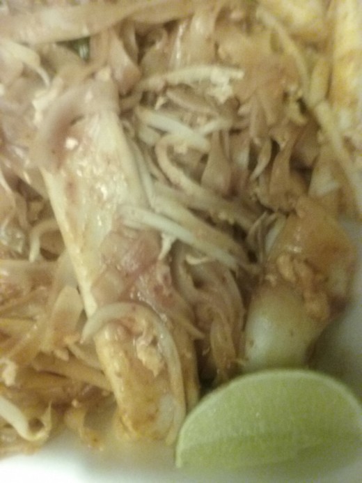 Imperial Pad Thai noodles from Thai Corner Kitchen contains seafood such as calamari (squid) 