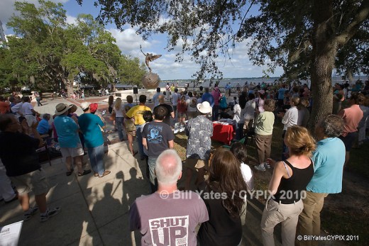 Outdoor rallies can attract & are easy to slip away if it doesn't suit your fancy.