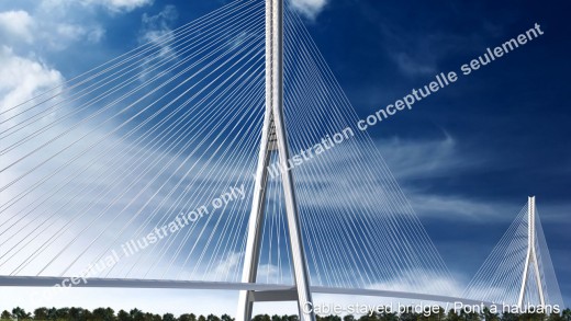 Concept image of one possible design of new Gordie Howe Bridge.