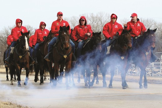 Troopers of the 1st Infantry Division Commanding General’s Mounted Color Guard. They perform in parades and rodeos.