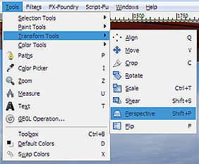 Choose Tools   Transform Tools   Perspective