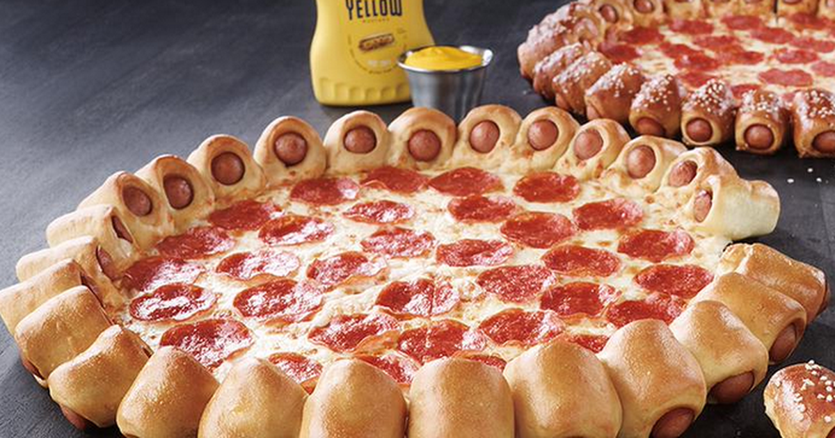 Hot dog made into pizza