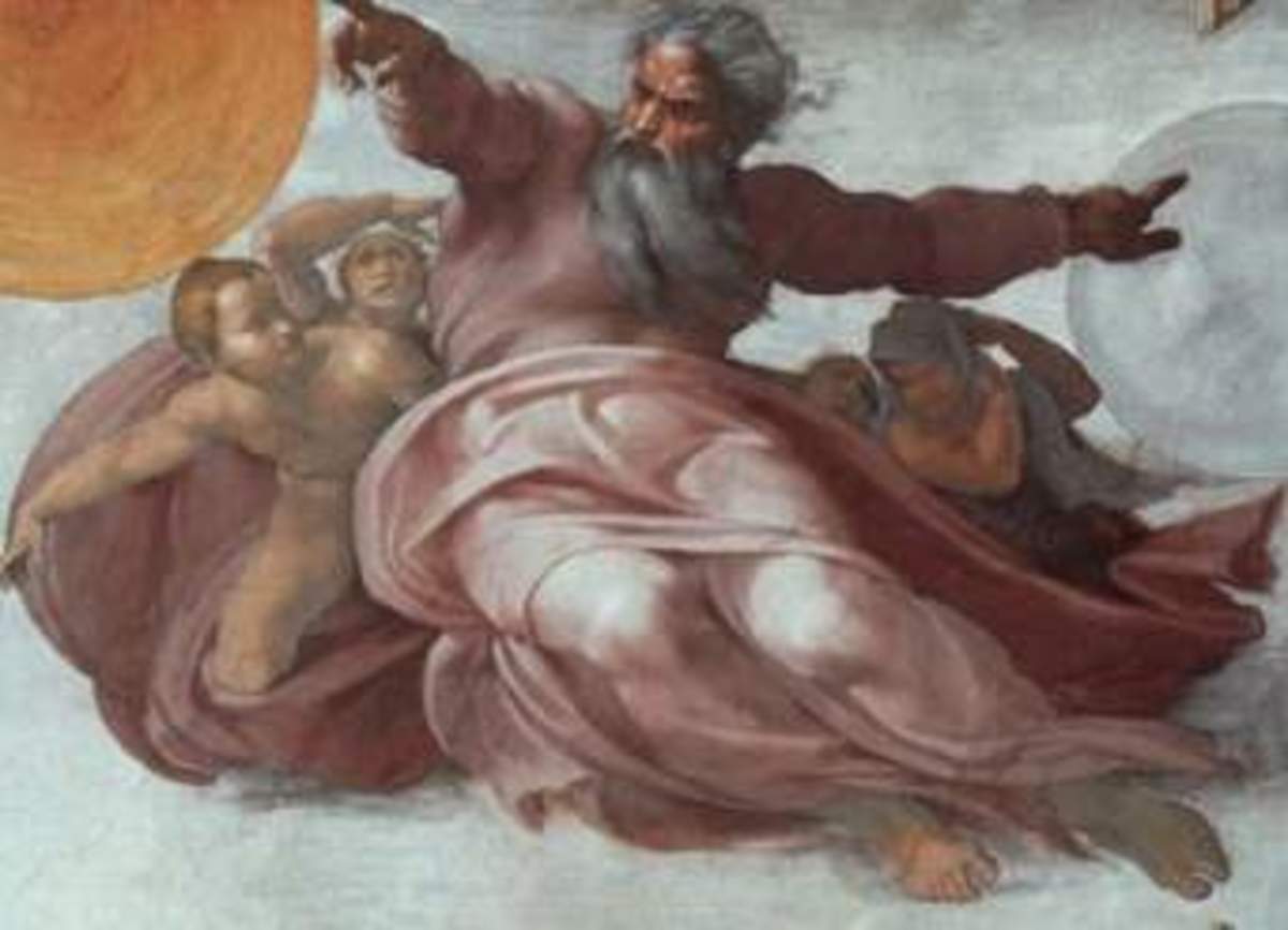 Man prefer to pray to God and would like to see God as his own imagine of course, even if one day God may turn out to be different, anyhow, this image here is how Michelangelo imagined God. He saw God as a powerful man. 