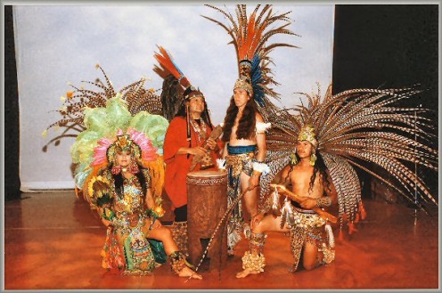 Indians in regional dress and early instruments.  Webphoto by  Gordon Murray