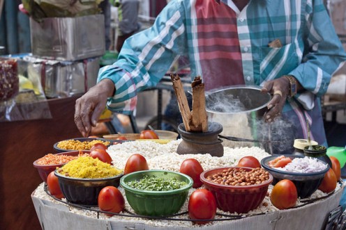 Poori sold on the streets of India