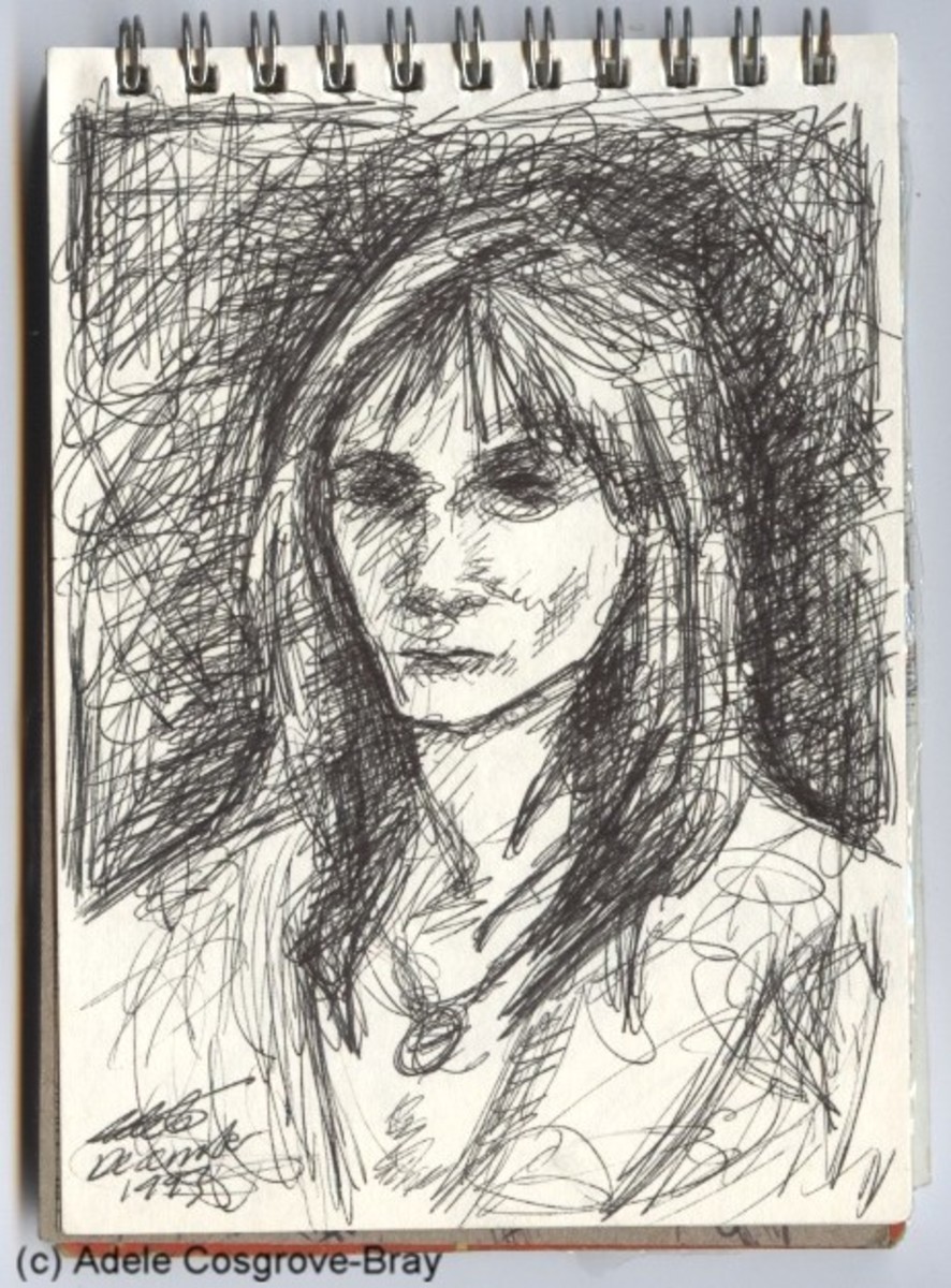 Portrait in ink.