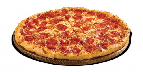 A pepperoni pizza