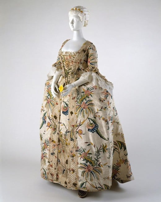 A dress from the 1740s.