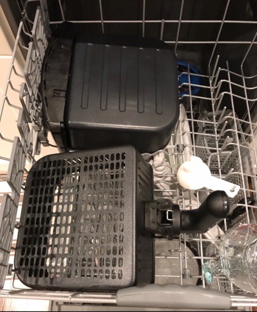 Pan and Pan Holder fit easily on Dish Washer Top Rack.
