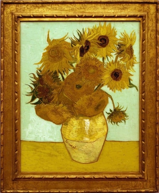"Vase with Twelve Sunflowers"  {{PD-1923}} What was on the postcard.