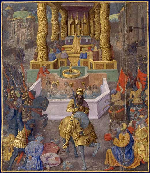 A 15th century painting showing Herod's entry into Jerusalem