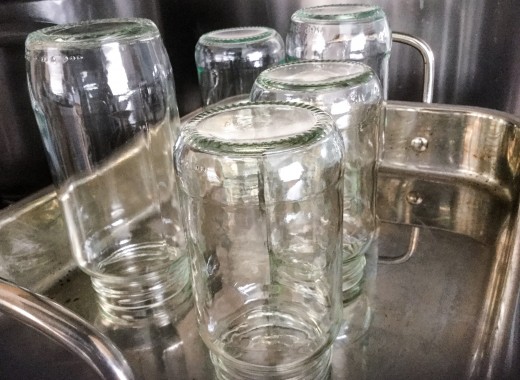 Warmed jars straight from the oven