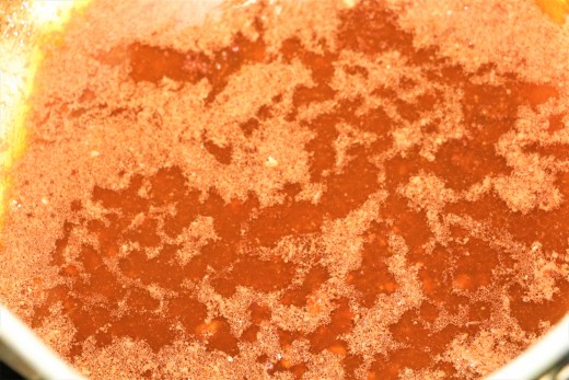 Melted butter, chocolate and vanila essence.