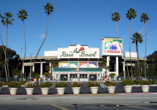 The infamous Rose Bowl stadium