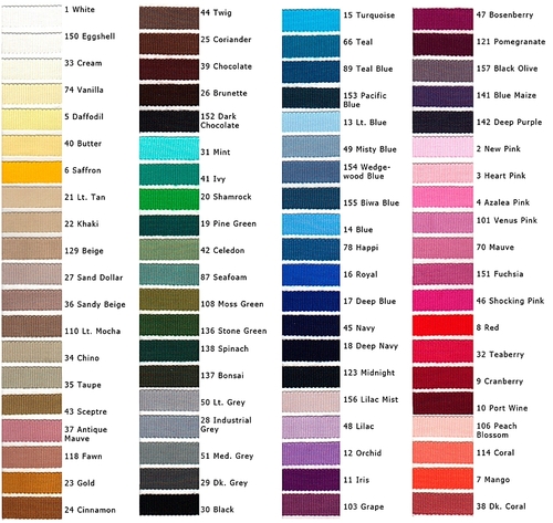 Wide selection of colors