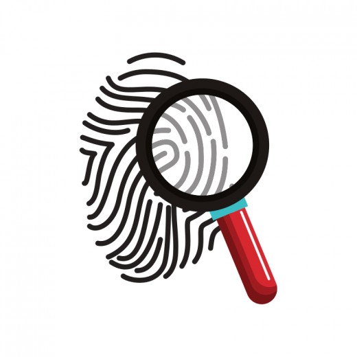Fingerprint with Magnifying Glass