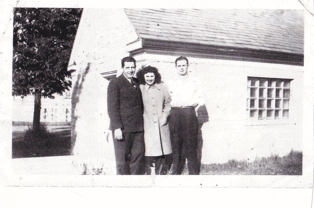 Uncle Dick is on the right standing next to Aunt Marie and her husband Chuck Hyland.  Picture taken probably in early 1950s.
