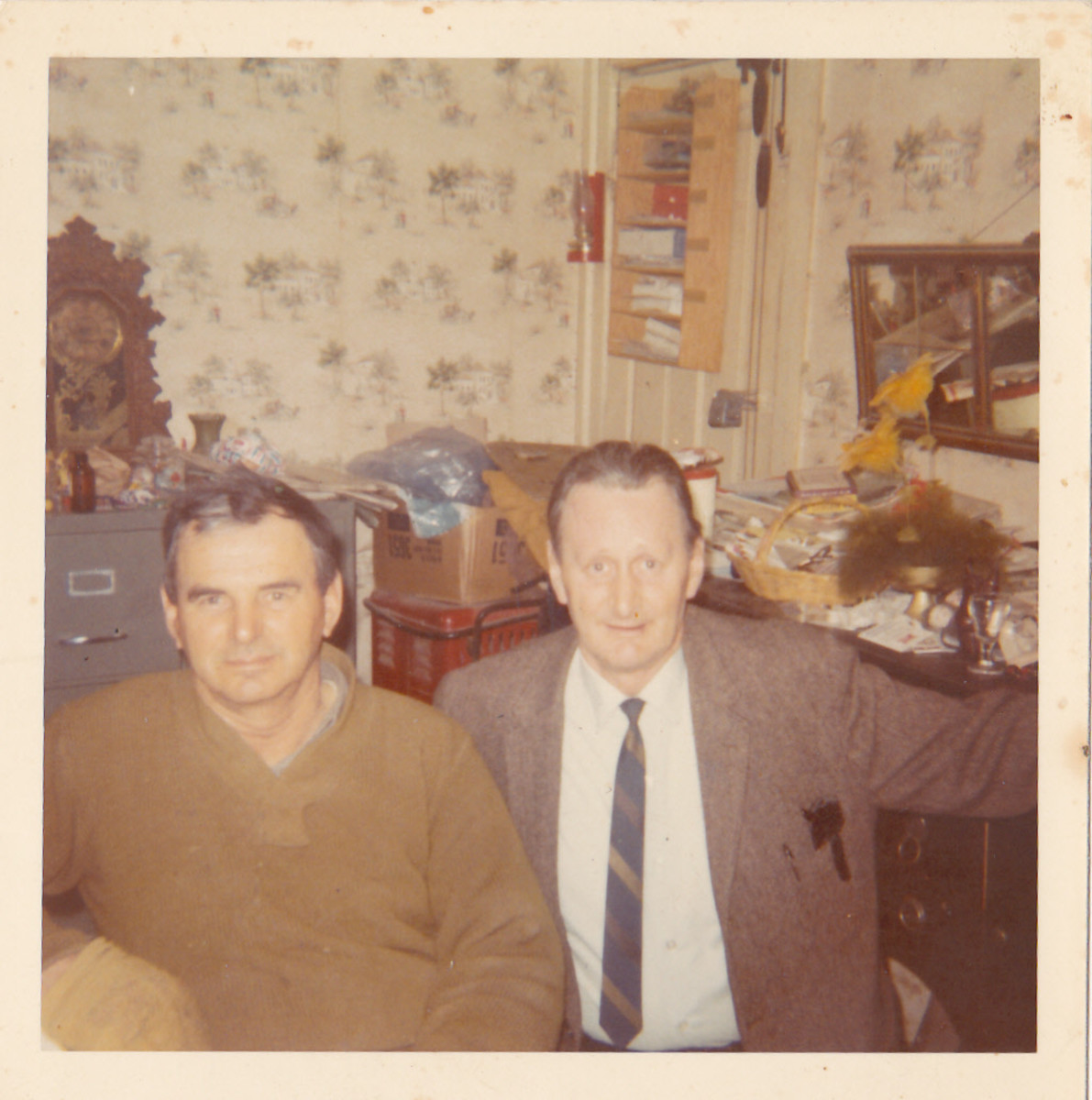 Uncle Augie is on the right seated next to my father.  Picture taken probably around 1970.
