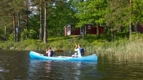 A canoe like those on Oak Creek