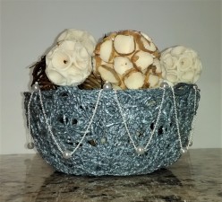 Basket Made With Left Over Yarn