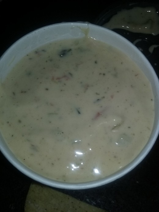Hot queso from Qdoba Grill restaurant
