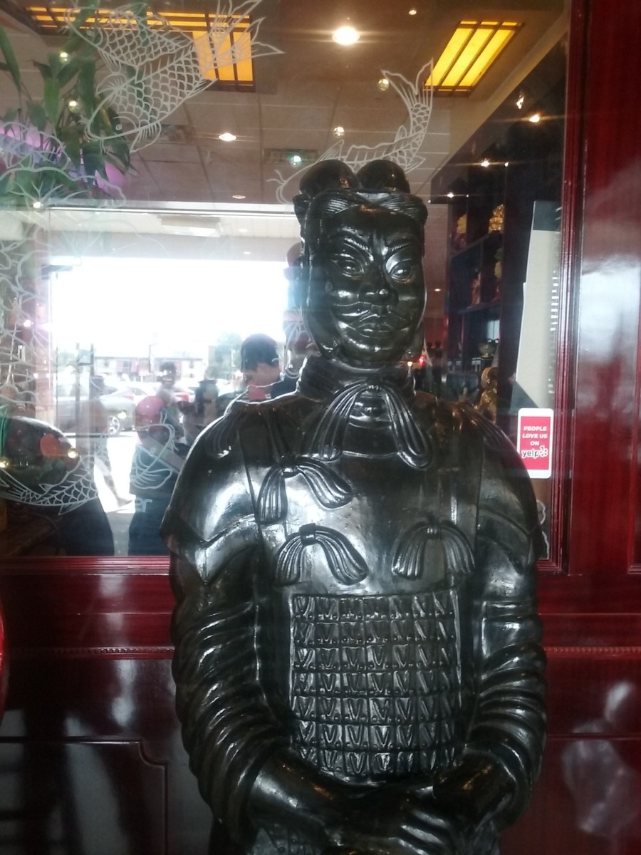 A statue at Ichiban Grill Restaurant in Greensboro, NC 
