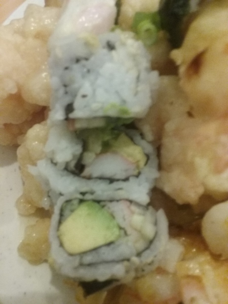 The California Roll, served at Ichiban Grill 