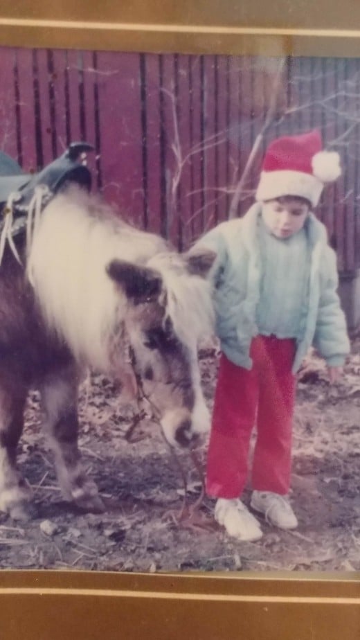 This is my very first pony, her name was Jill. I had Jill before I even had riding lessons. She was given to us by a family friend.