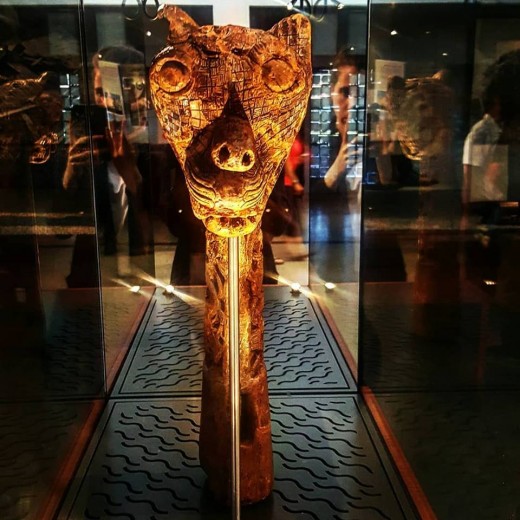 A viking figurehead at the Bergen Maritime Museum.  