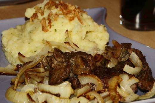 the dreaded liver and onions with mashed potatoes