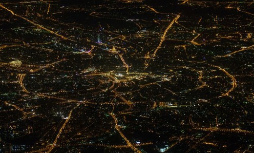 Moscow at night.  Arteries and nerves look much the same.