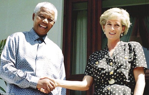 Princess Diana meeting Nelson Mandela. 