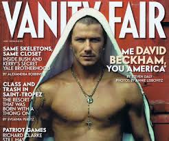 David beckham on the cover of Vanity Fair wearing a rosary