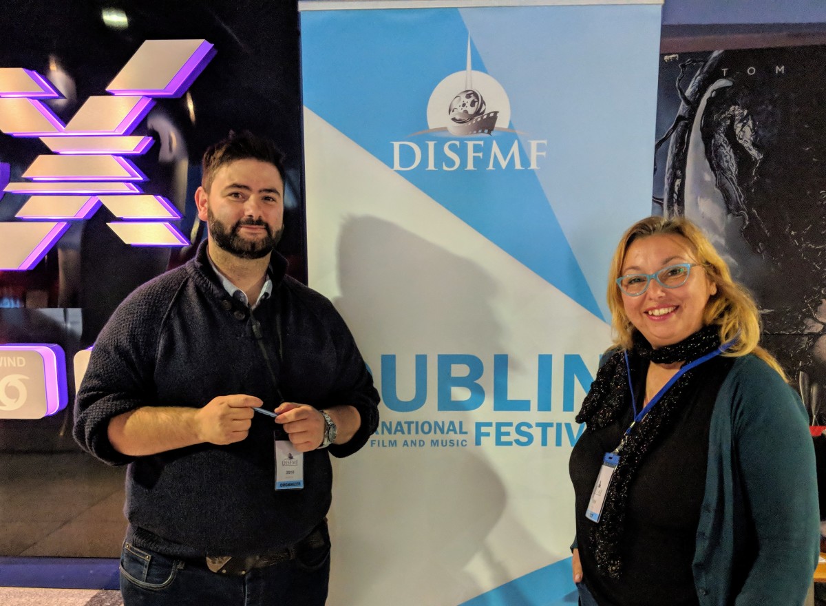One of the founders of the Dublin International Short Film and Music Festival, Arber Sula (left), with Paola Bassanese (right)