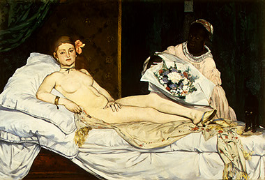 "OLYMPIA" BY MANET (1863) IS IN THE MUSEE D'ORSAY IN PARIS
