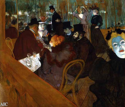 "AT THE MOULIN ROUGE" BY TOULOUSE-LATREC (1892) IS IN THE ART INSTITUTE OF CHICAGO