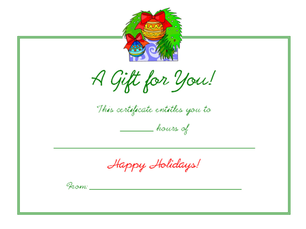 Free Holiday Gift Certificates Templates to Print | hubpages