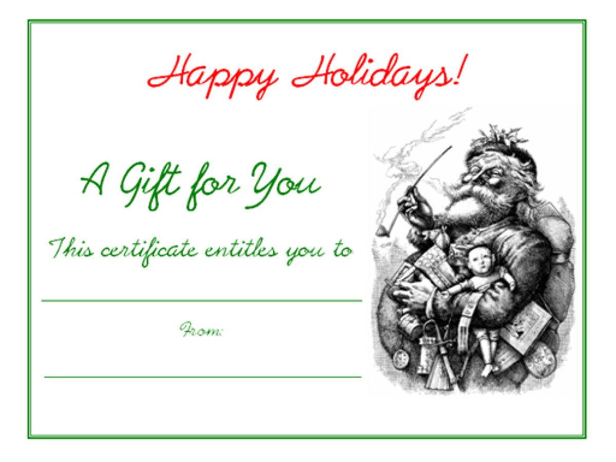 Free Holiday Gift Certificates Templates to Print HubPages