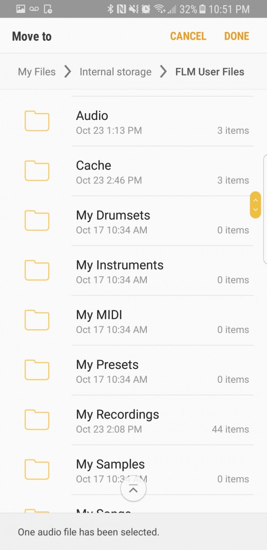 Select "Audio", then done in the top right corner.