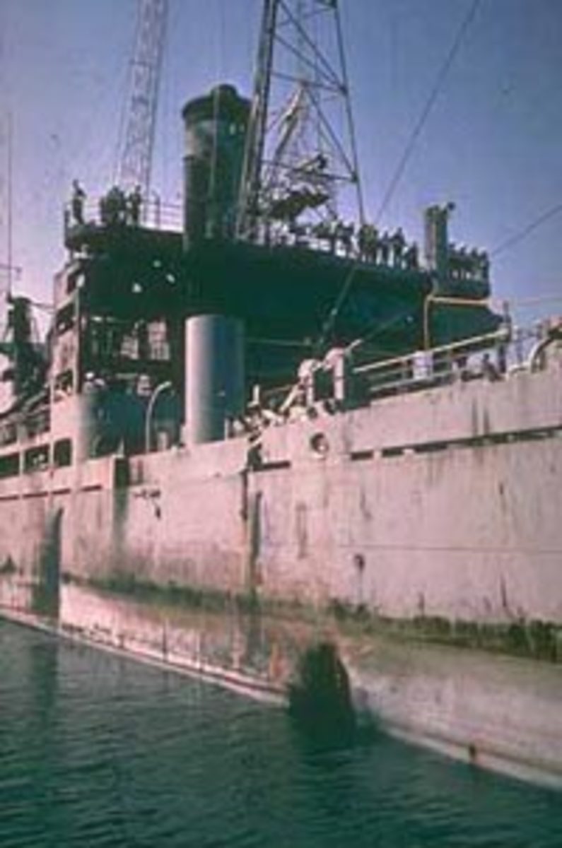 Torpedo damage to the USS Liberty,