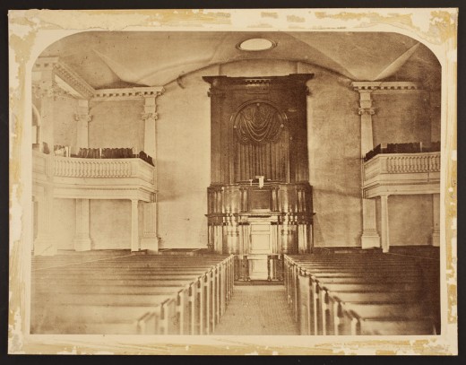 Interior of a church in Boston, MA.