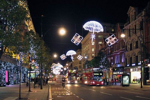 Christmas season on Oxford Street