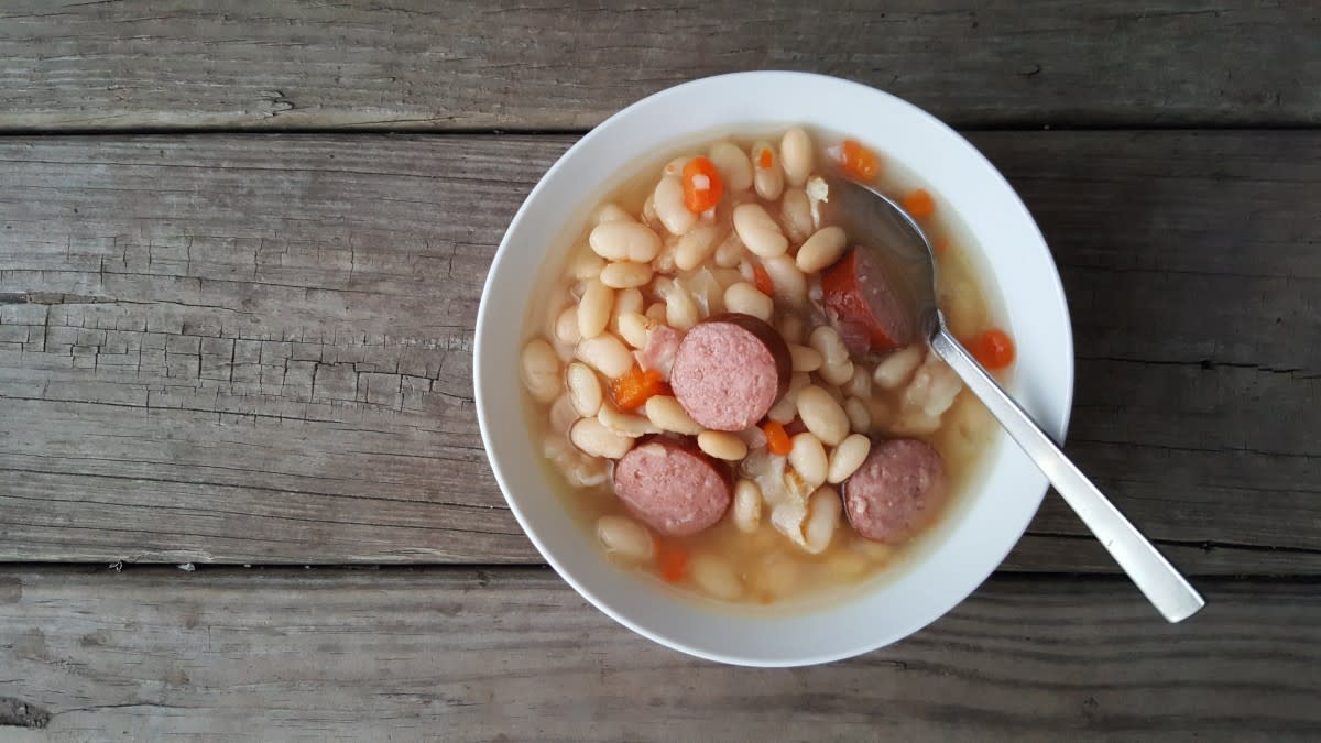 I have made the snake and beans recipe with several different types of sausage that provide a wonderful flavor.