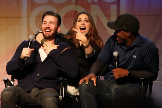 From Left To Right: Chris Evans, Hayley Atwell & Anthony Mackie