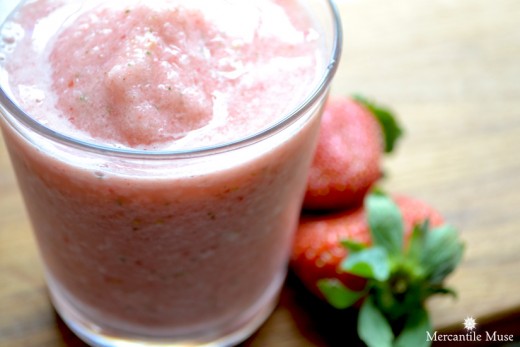 Strawberry smoothie to help relieve heartburn.