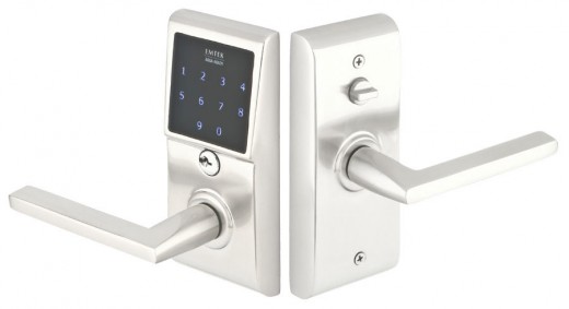 Emtek residential entry lever lock. 