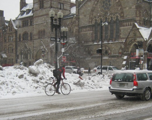 Winter cyclist. 